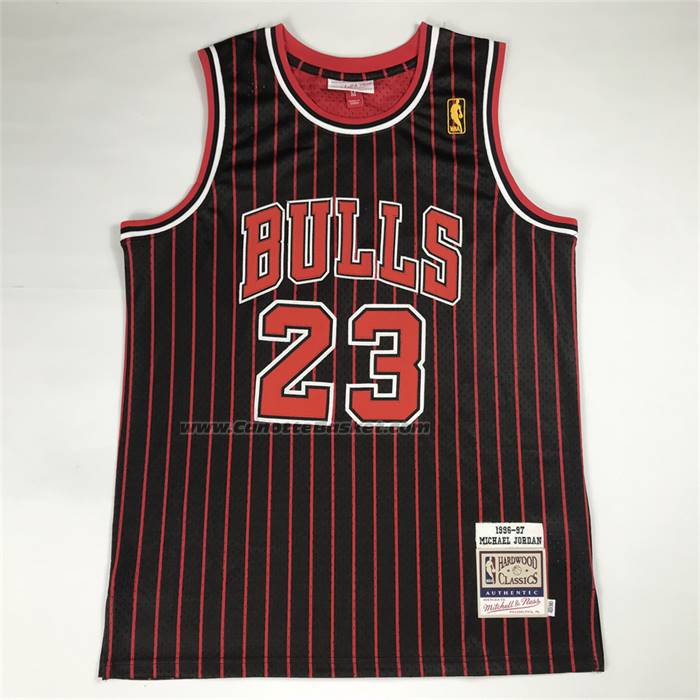 Maglia Chicago Bulls Michael Jordan No 23 Autentico 1996-97 Nero